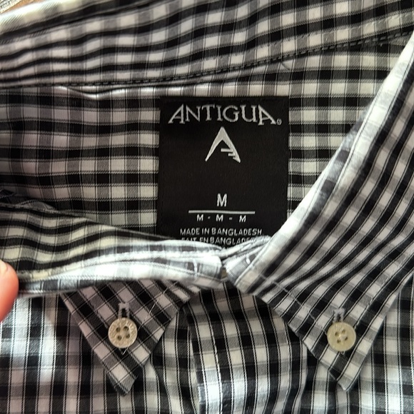 Tennessee Vols Antigua black and white checkered button down short sleeve shirt - Picture 4 of 6